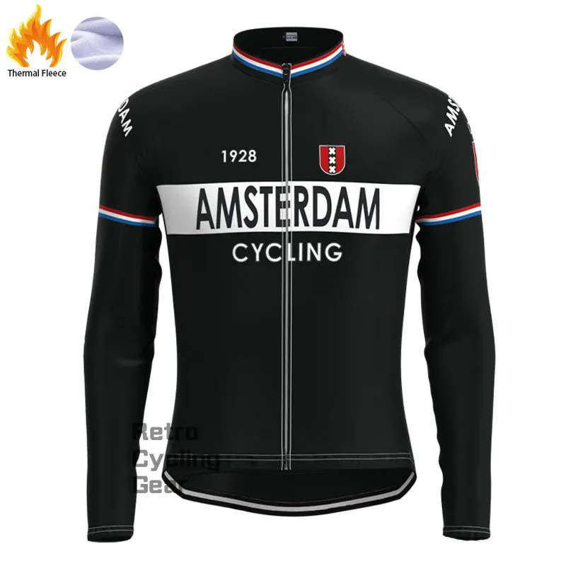 Amsterdam Black Fleece Retro Cycling Kits