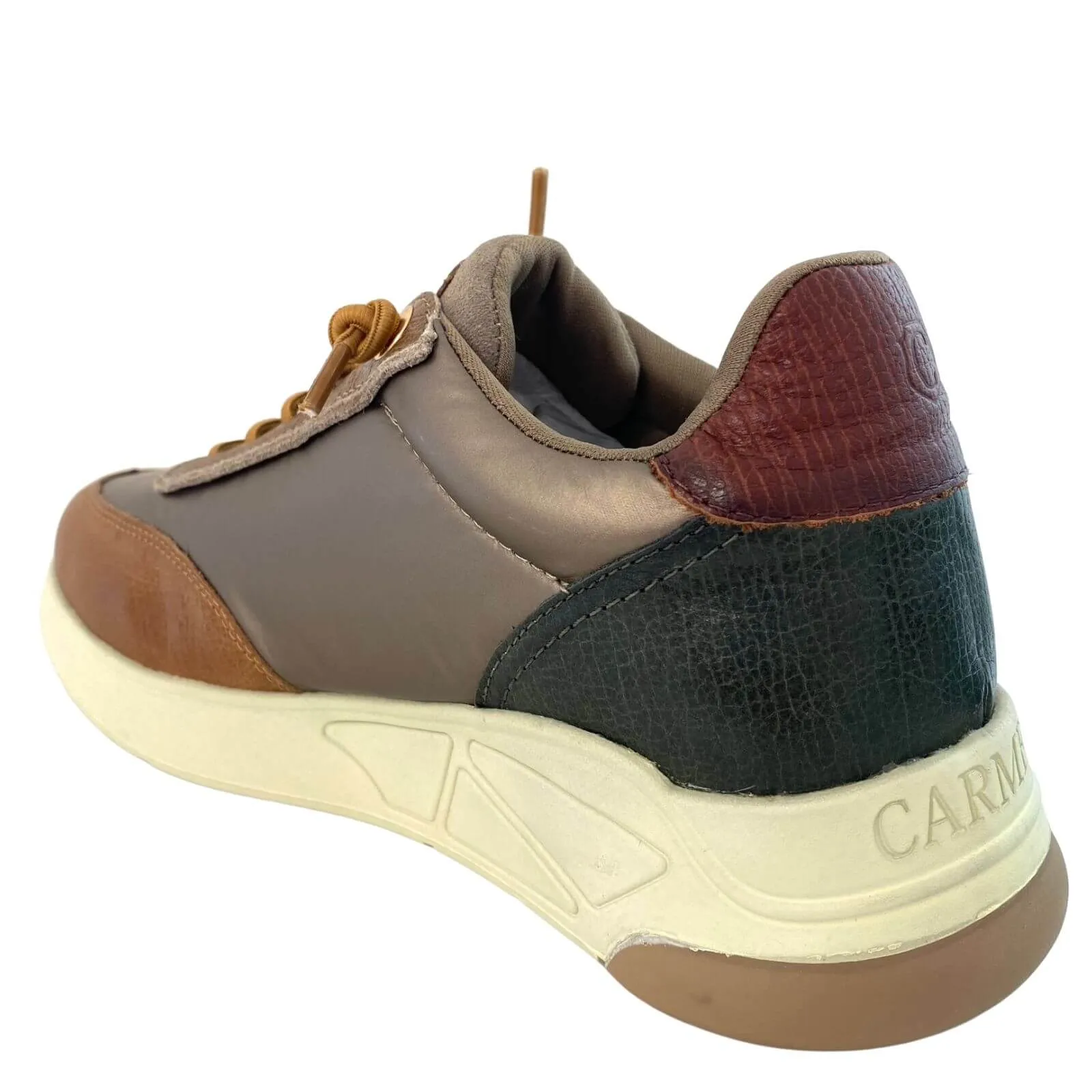 Carmela Brown & Taupe Elastic Lace Sneakers