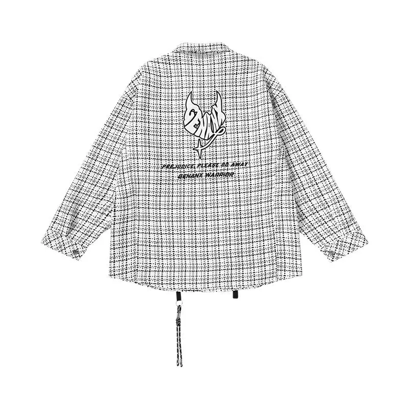 Chanel's style monogram embroidered sticker embellish ribbon multi-pocket jacket
