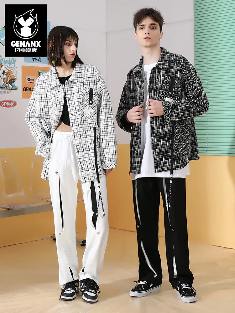 Chanel's style monogram embroidered sticker embellish ribbon multi-pocket jacket
