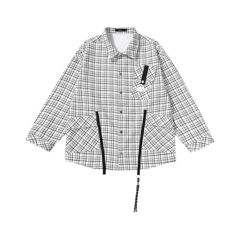 Chanel's style monogram embroidered sticker embellish ribbon multi-pocket jacket