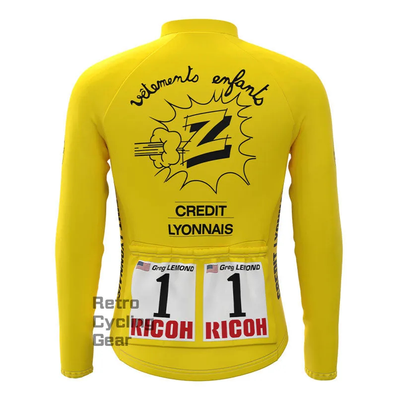 Credlt Lyonnals Fleece Retro Long Sleeves Jerseys