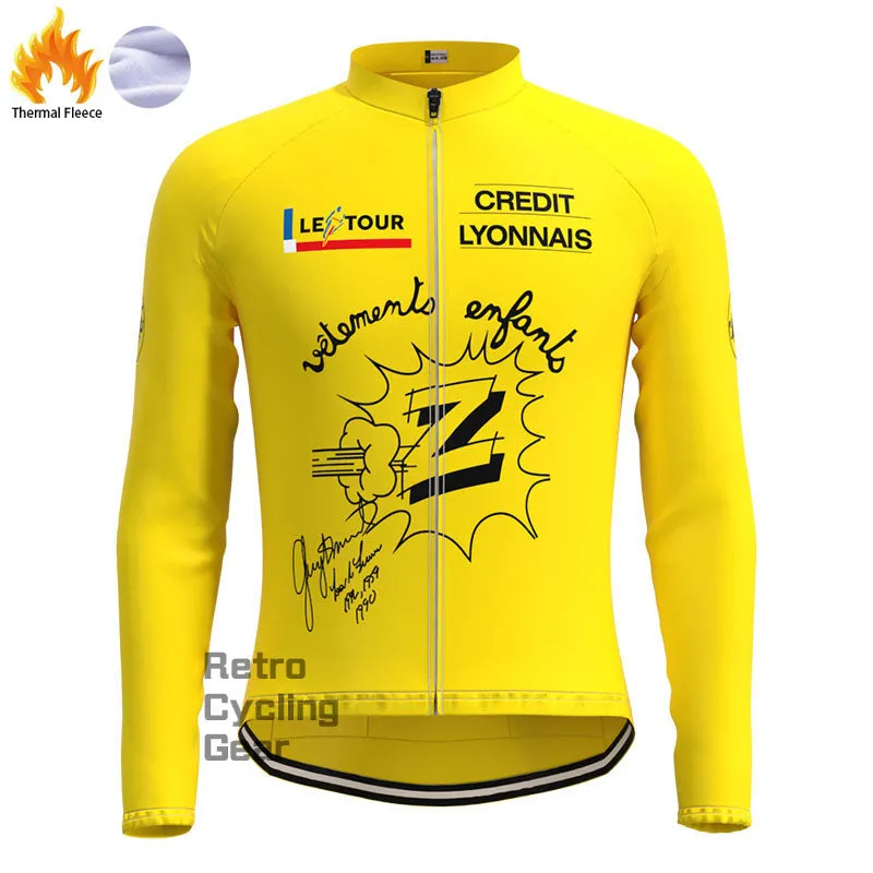 Credlt Lyonnals Fleece Retro Long Sleeves Jerseys
