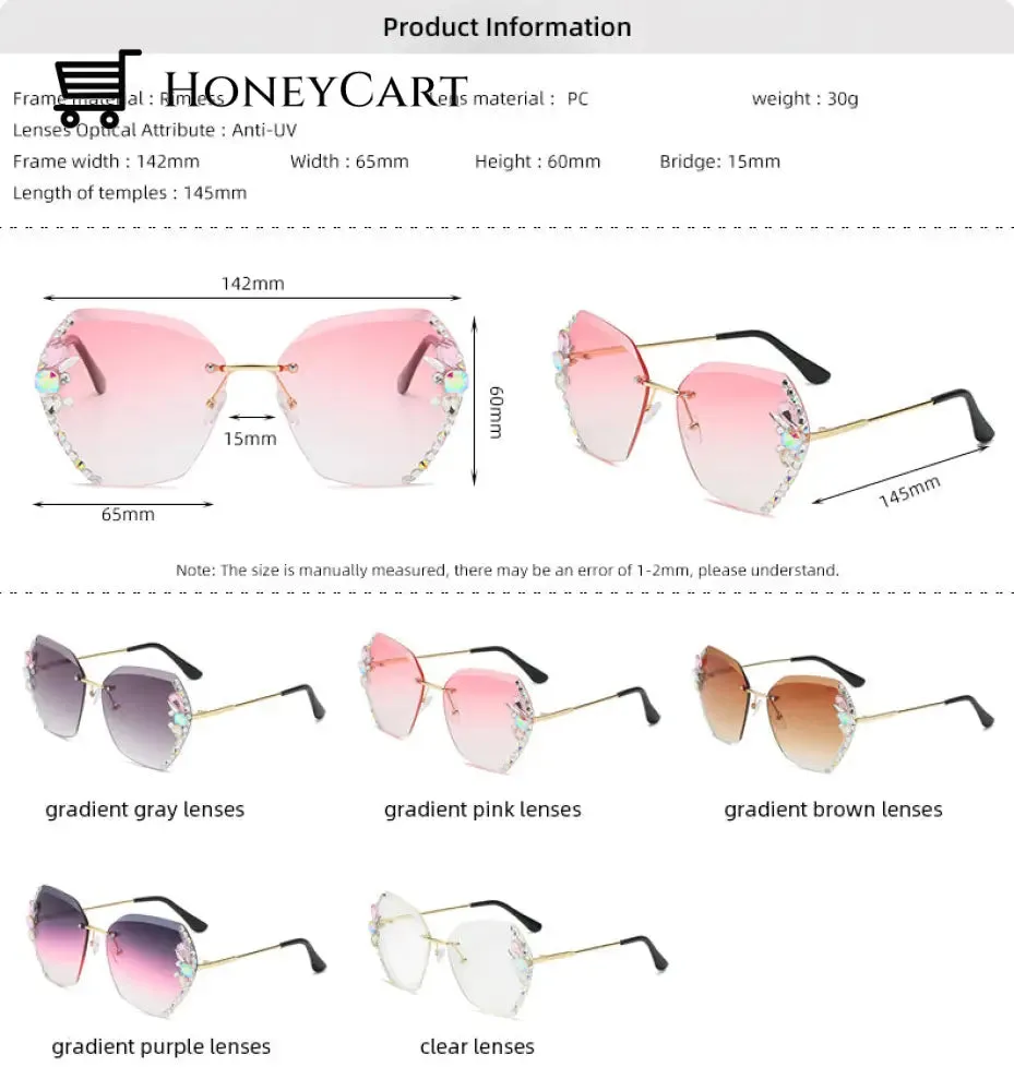 Diamond Sunglasses Woman Sunglasses for Beach Summer