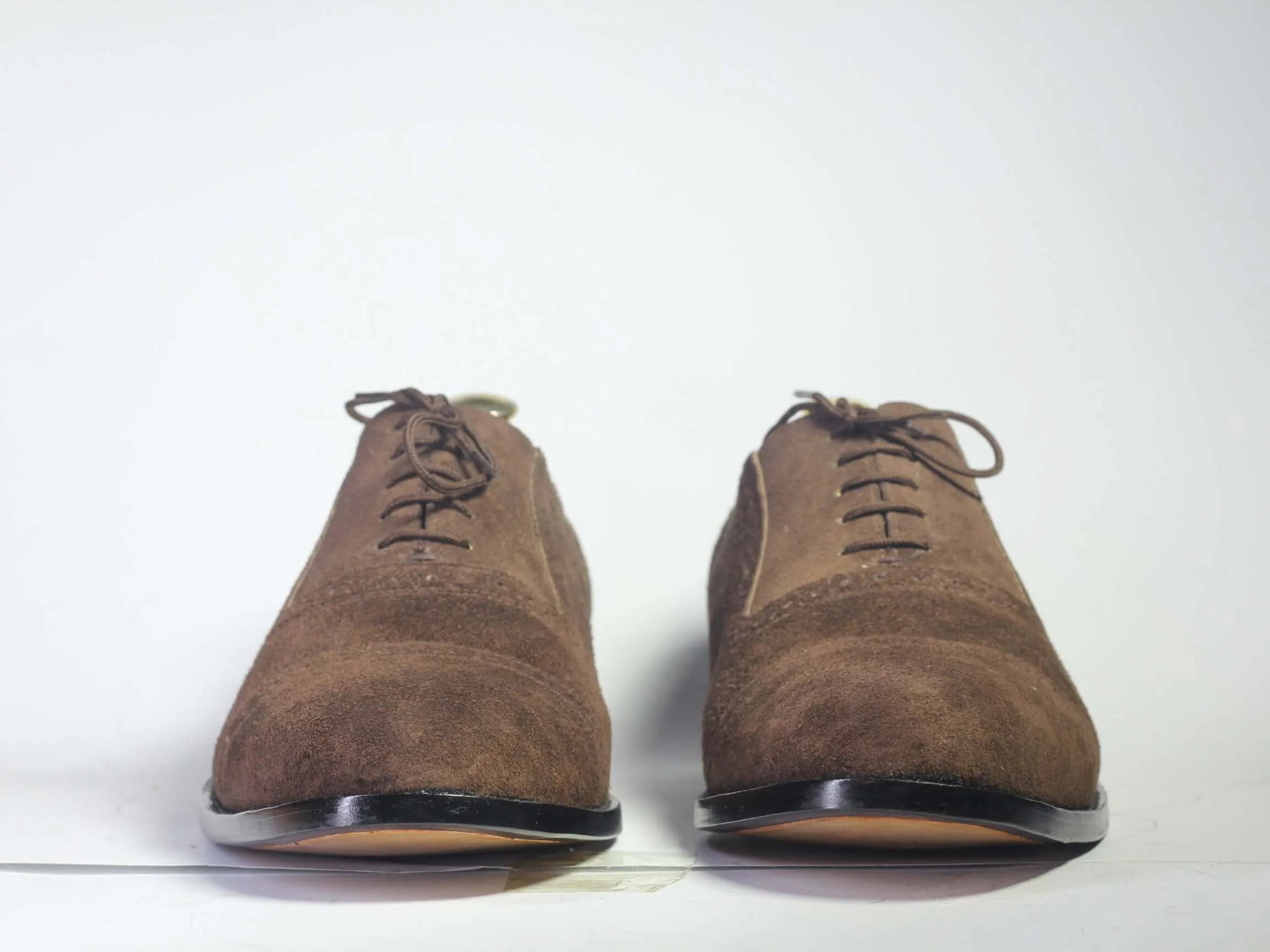 Handmade Men's Brown Cap Toe Suede Shoes, Men Lace Up Dress Formal Fashion Shoes