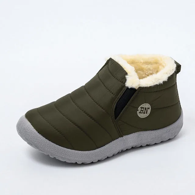 MCCKLE Snow Boots Women Shoes Warm Plush Fur Ankle Boots Winter Female Slip On Flat Casual Shoes Waterproof Ultralight Footwear