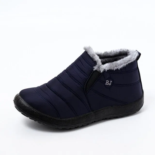 MCCKLE Snow Boots Women Shoes Warm Plush Fur Ankle Boots Winter Female Slip On Flat Casual Shoes Waterproof Ultralight Footwear