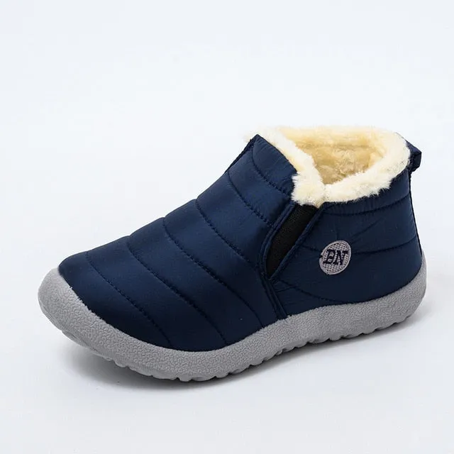 MCCKLE Snow Boots Women Shoes Warm Plush Fur Ankle Boots Winter Female Slip On Flat Casual Shoes Waterproof Ultralight Footwear