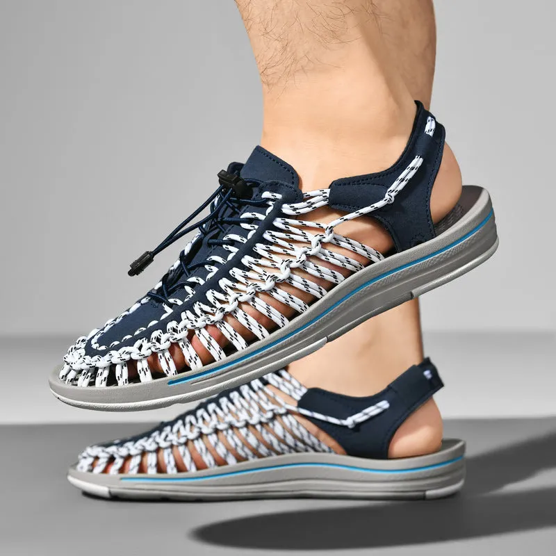 Men's summer fashion sandals hand woven design