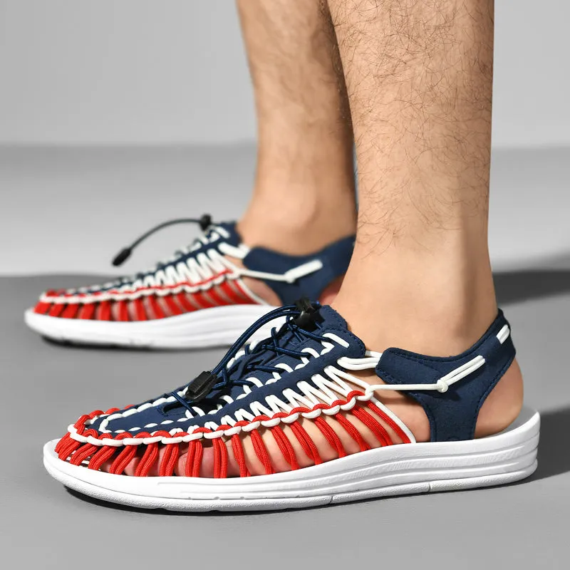 Men's summer fashion sandals hand woven design