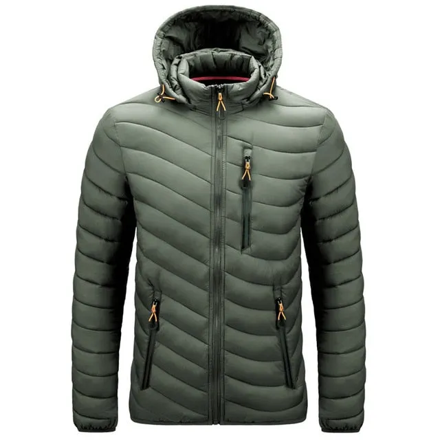 Men's Waterproof Slim Fit Thick Hooded Jacket