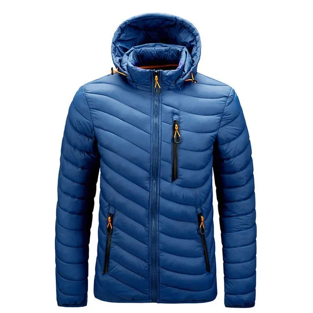 Men's Waterproof Slim Fit Thick Hooded Jacket