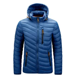Men's Waterproof Slim Fit Thick Hooded Jacket