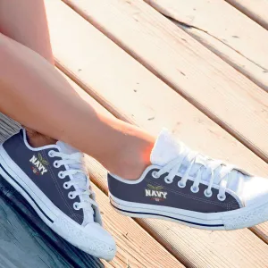 Navy Wings Classic Canvas Tennis Shoes