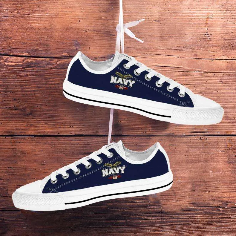 Navy Wings Classic Canvas Tennis Shoes