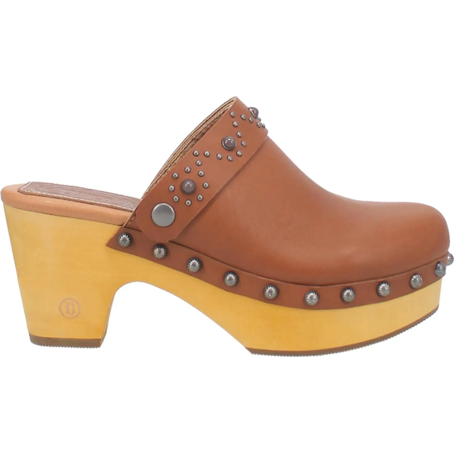 Online Exclusive | Dingo | Deadwood Leather Clog Heels in Tan **PREORDER