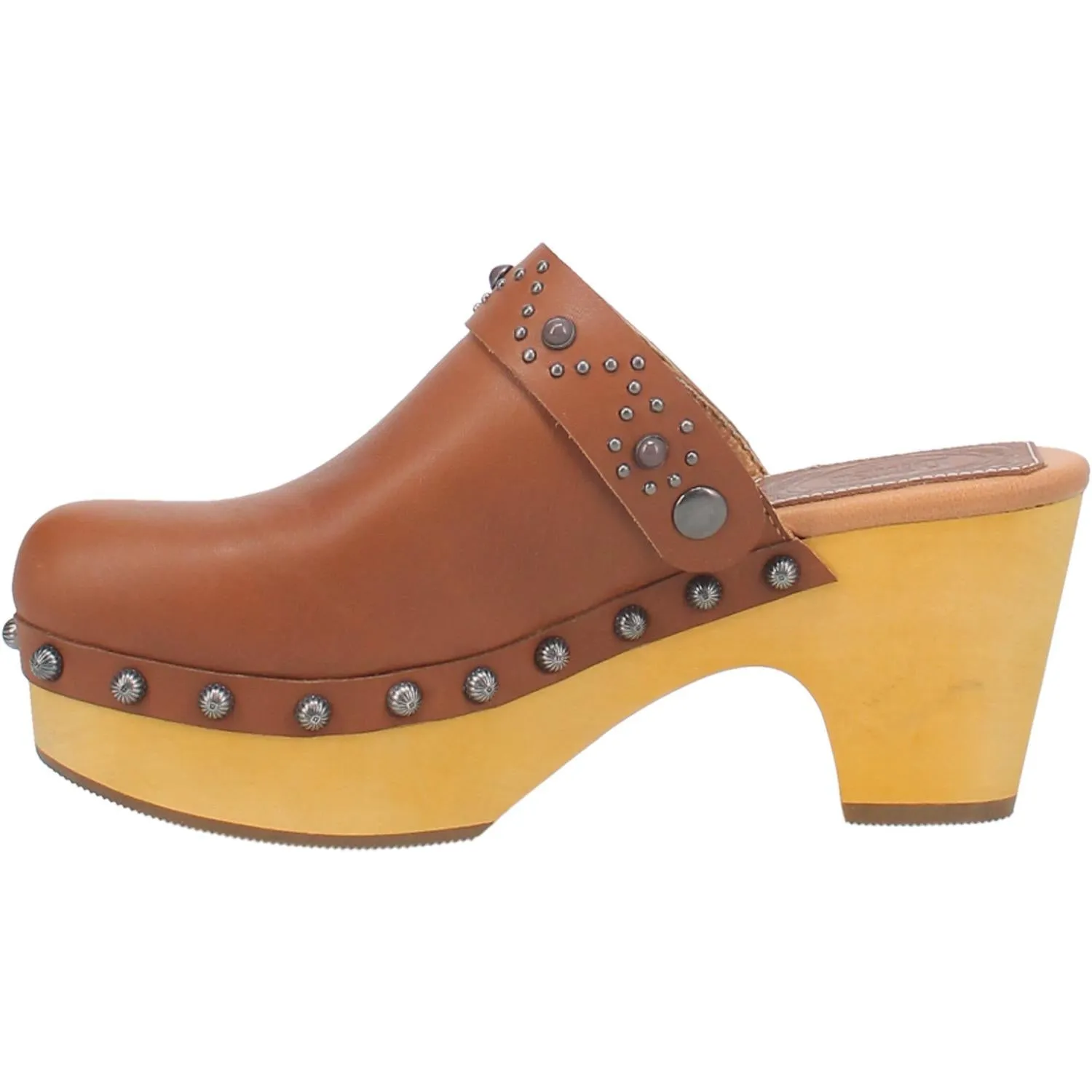 Online Exclusive | Dingo | Deadwood Leather Clog Heels in Tan **PREORDER