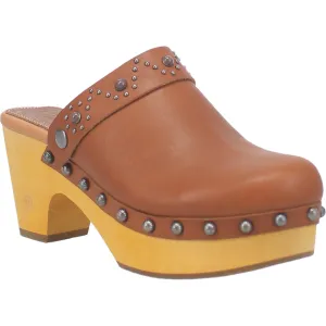 Online Exclusive | Dingo | Deadwood Leather Clog Heels in Tan **PREORDER