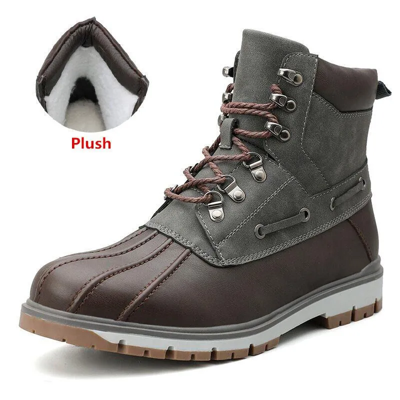 Outdoor Waterproof Men's Motorcycle Boots / Thick Plush Warm Snow Boots