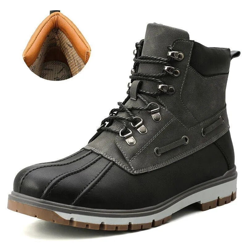 Outdoor Waterproof Men's Motorcycle Boots / Thick Plush Warm Snow Boots