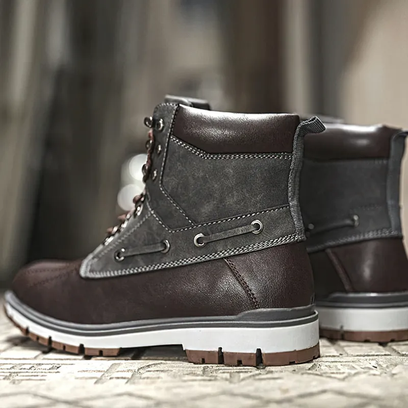 Outdoor Waterproof Men's Motorcycle Boots / Thick Plush Warm Snow Boots