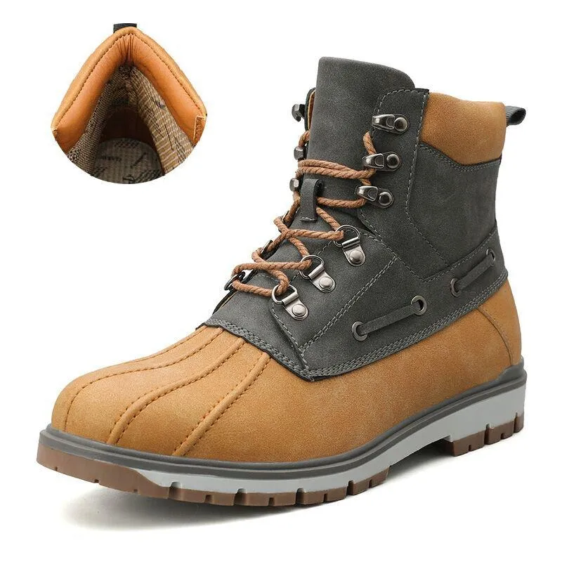 Outdoor Waterproof Men's Motorcycle Boots / Thick Plush Warm Snow Boots