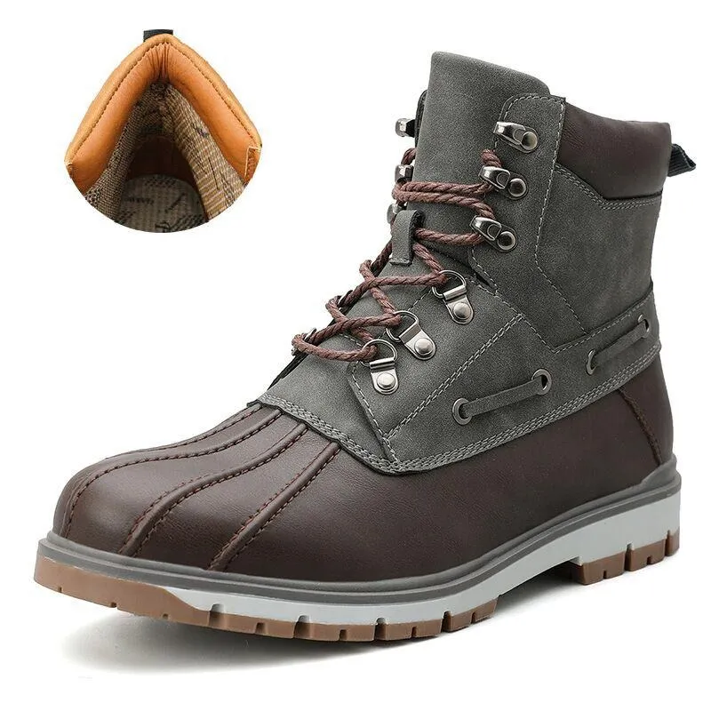 Outdoor Waterproof Men's Motorcycle Boots / Thick Plush Warm Snow Boots