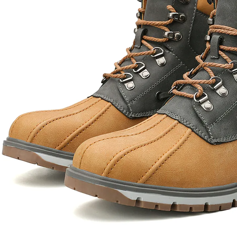 Outdoor Waterproof Men's Motorcycle Boots / Thick Plush Warm Snow Boots