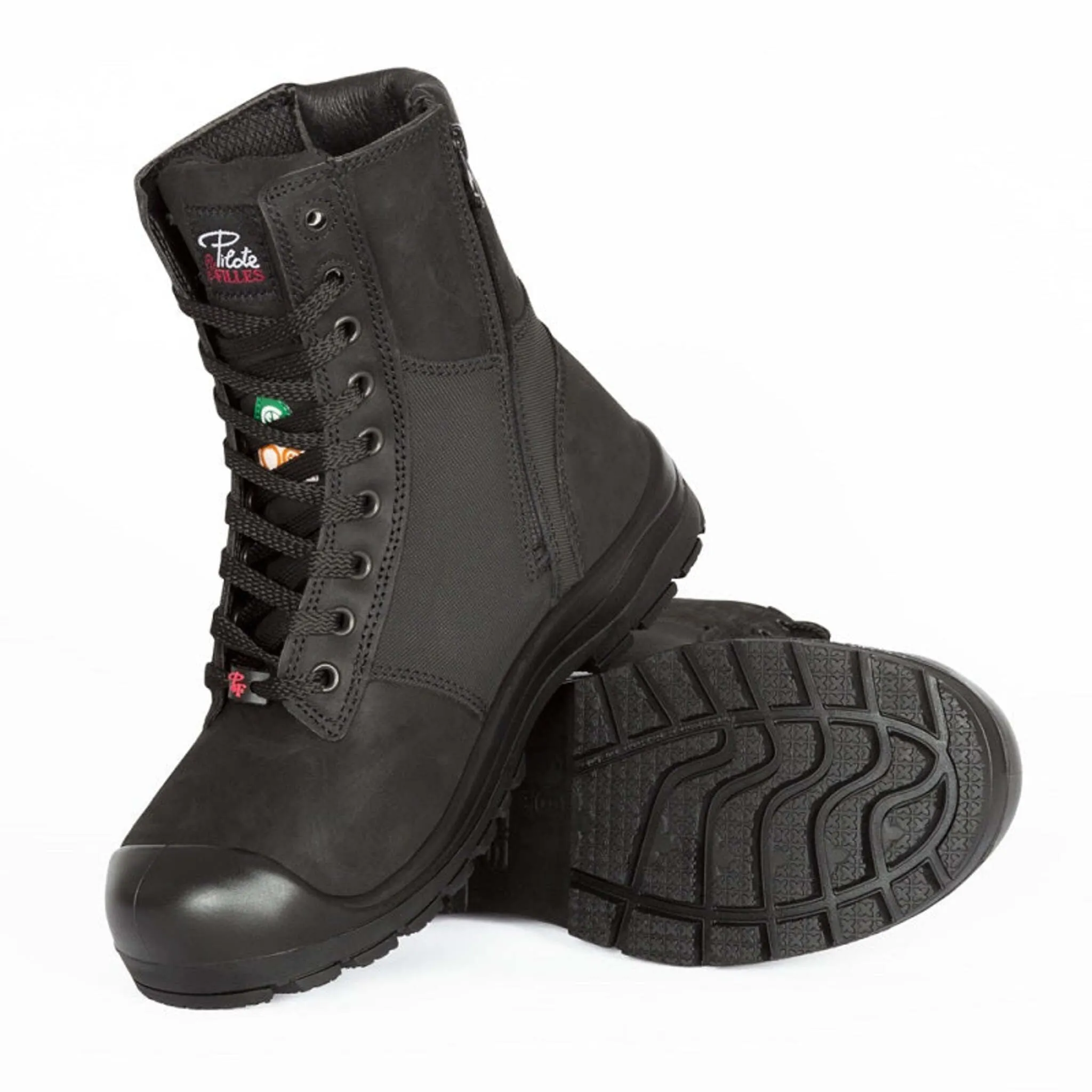 P&F Women's 8" CSA Safety Work Boots PF368 Full Grain Leather, Steel Toe, Anti-Slip Outsole, Lightweight, YKK Zipper, Shock-Absorbing Insoles | Sizes 5-12