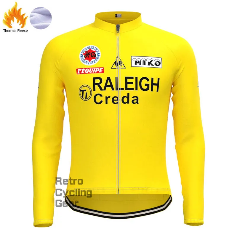 RALEIGH Yellow Fleece Retro Cycling Kits