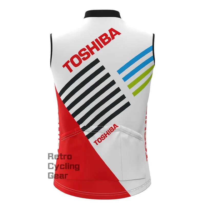 Toshiba Stripes Fleece Retro Cycling Vest