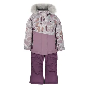 Two piece girl kid snowsuit - Leaves