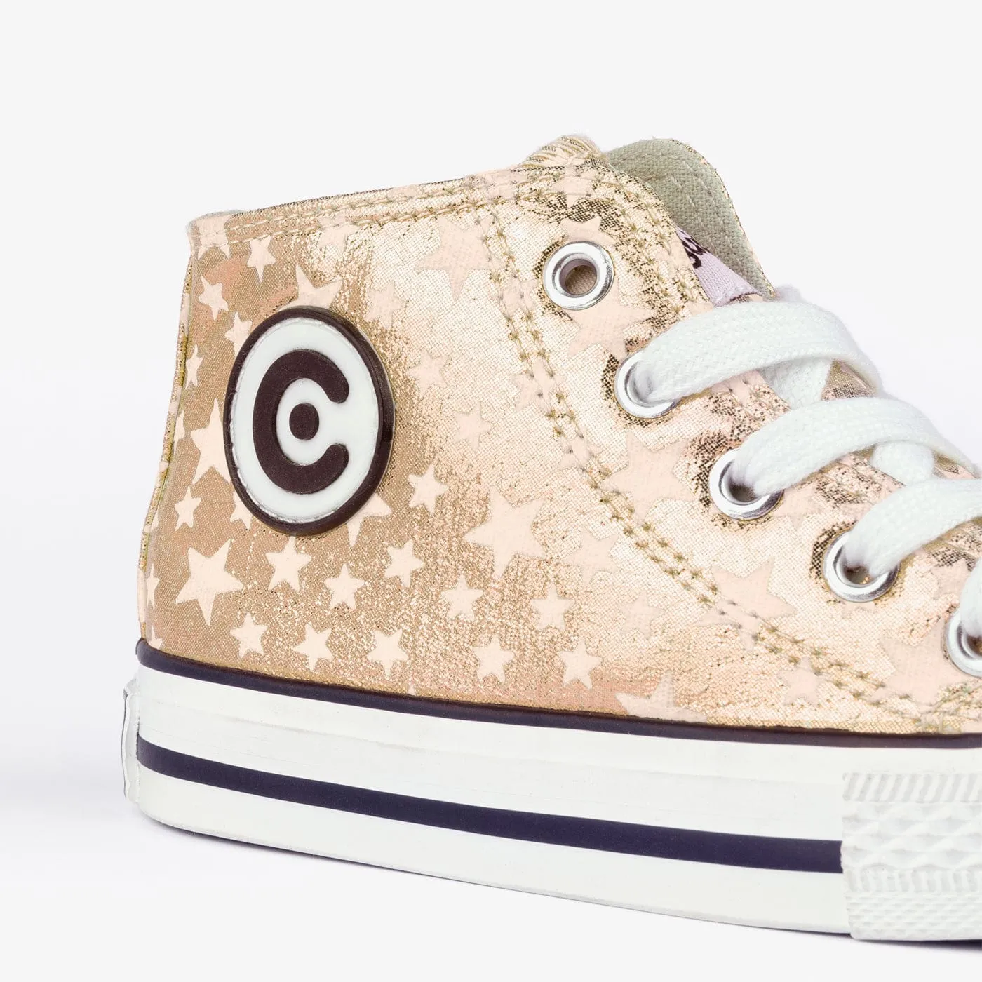 Unisex Platinum Glows in the Dark Hi-Top Sneakers