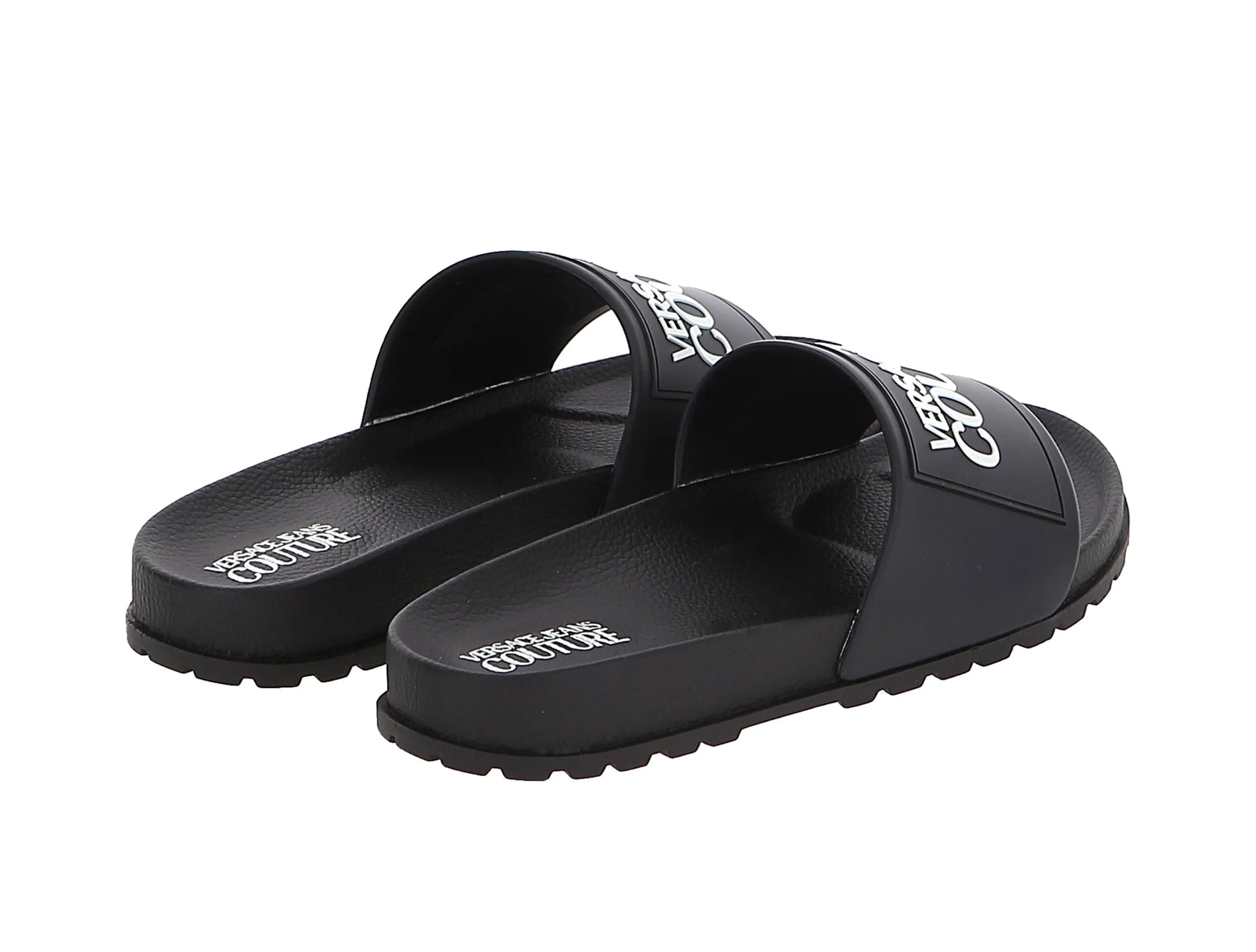 Versace Jeans Couture Black Contemporary Logo Slide