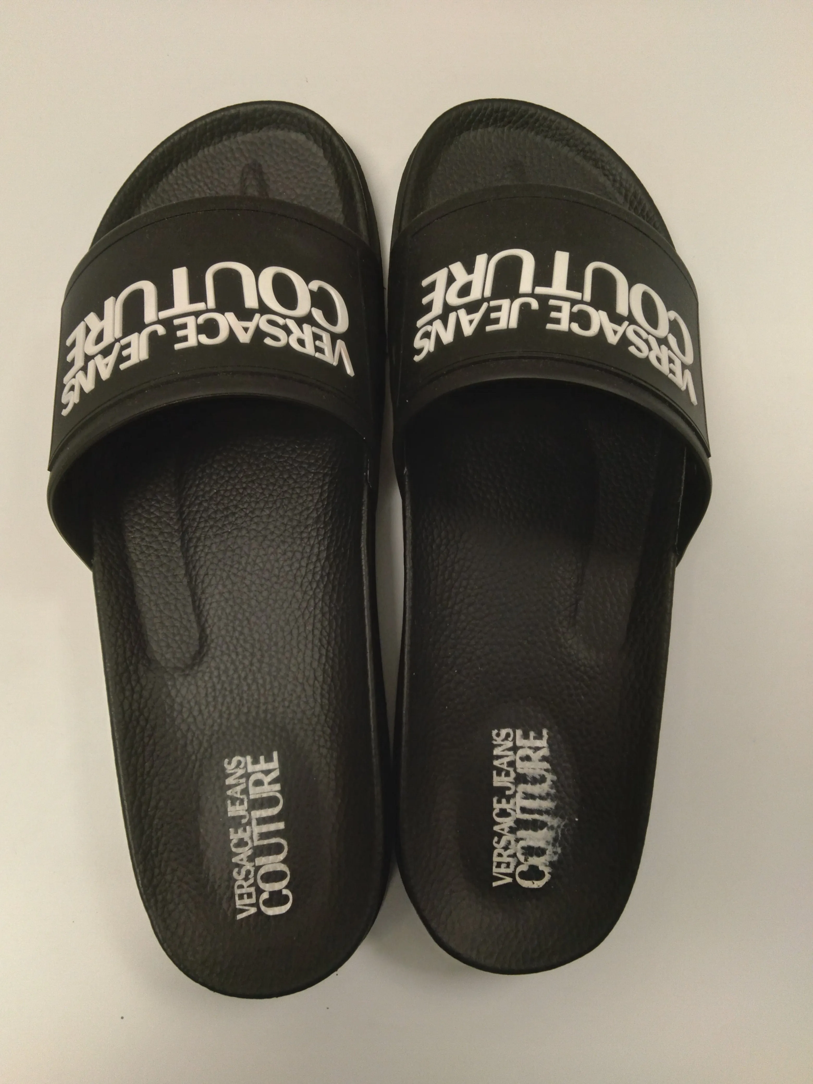 Versace Jeans Couture Black Contemporary Logo Slide