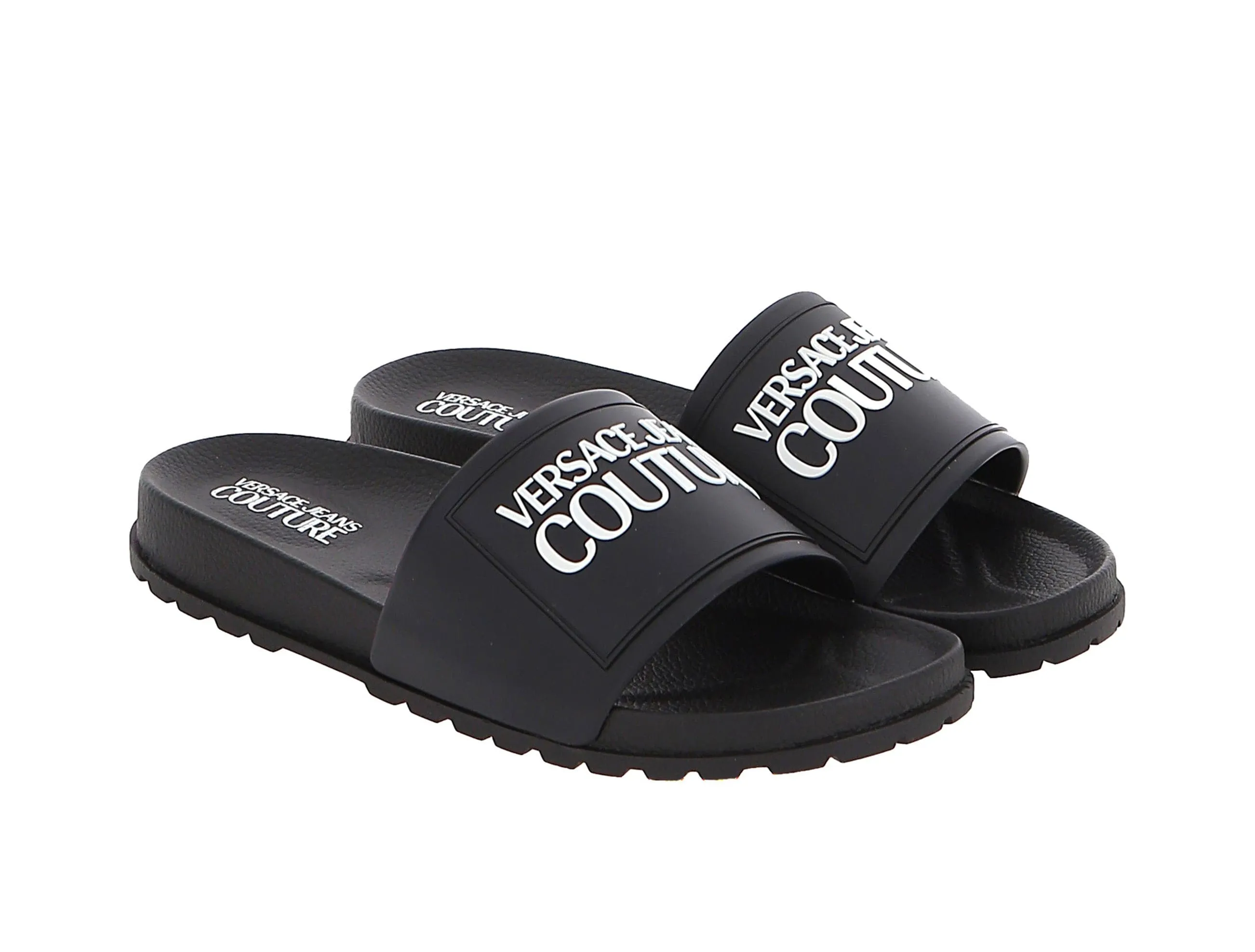 Versace Jeans Couture Black Contemporary Logo Slide