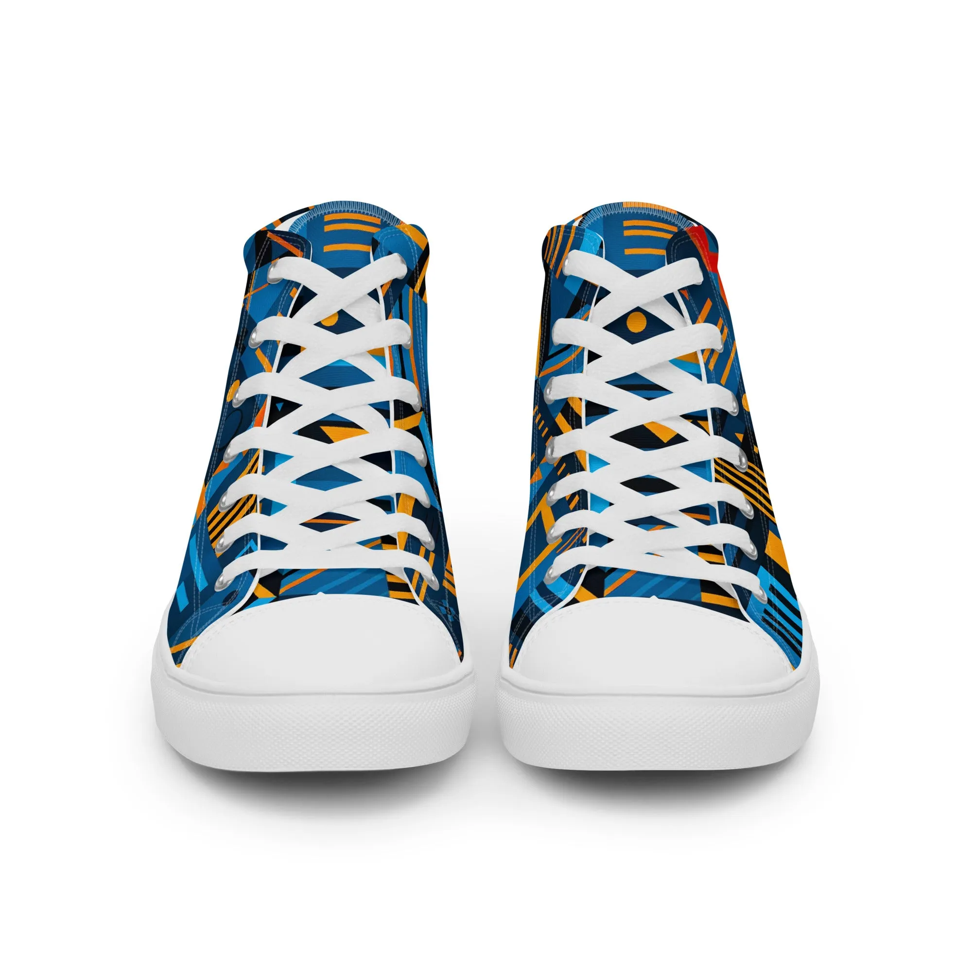Women’s Blue Kente high top canvas shoes