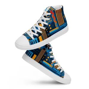 Women’s Blue Kente high top canvas shoes