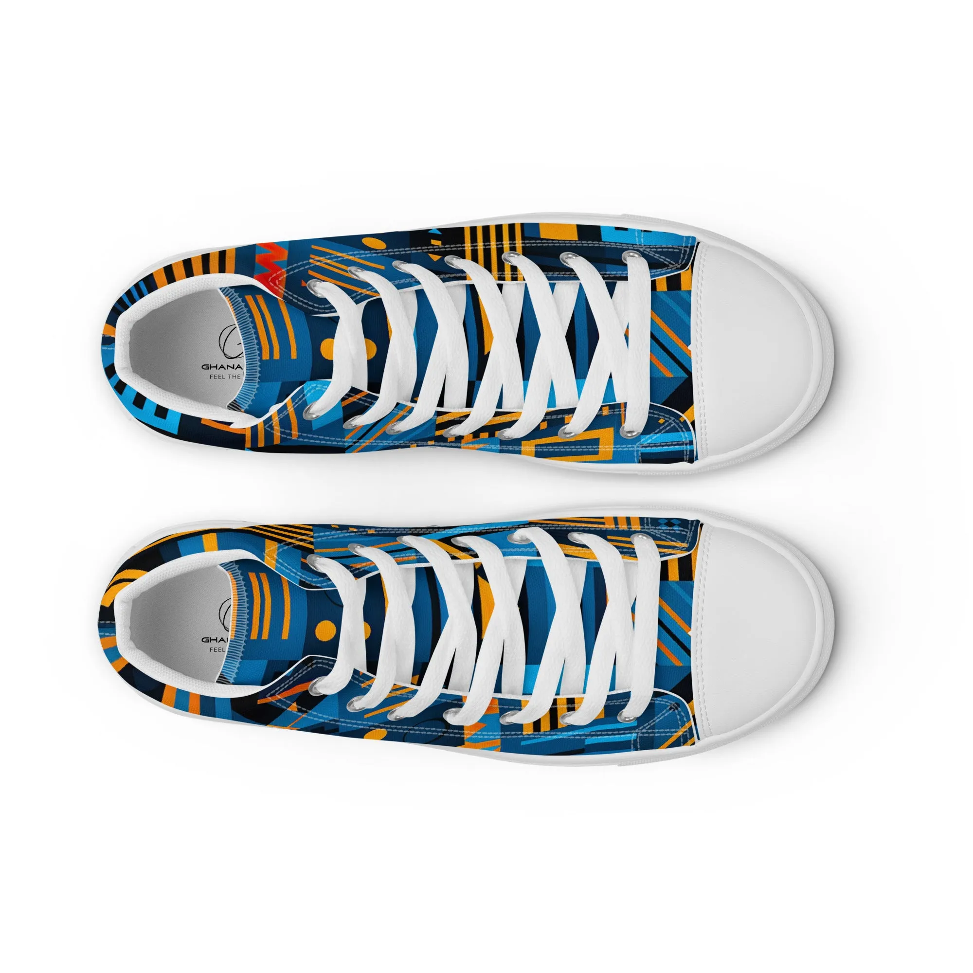 Women’s Blue Kente high top canvas shoes