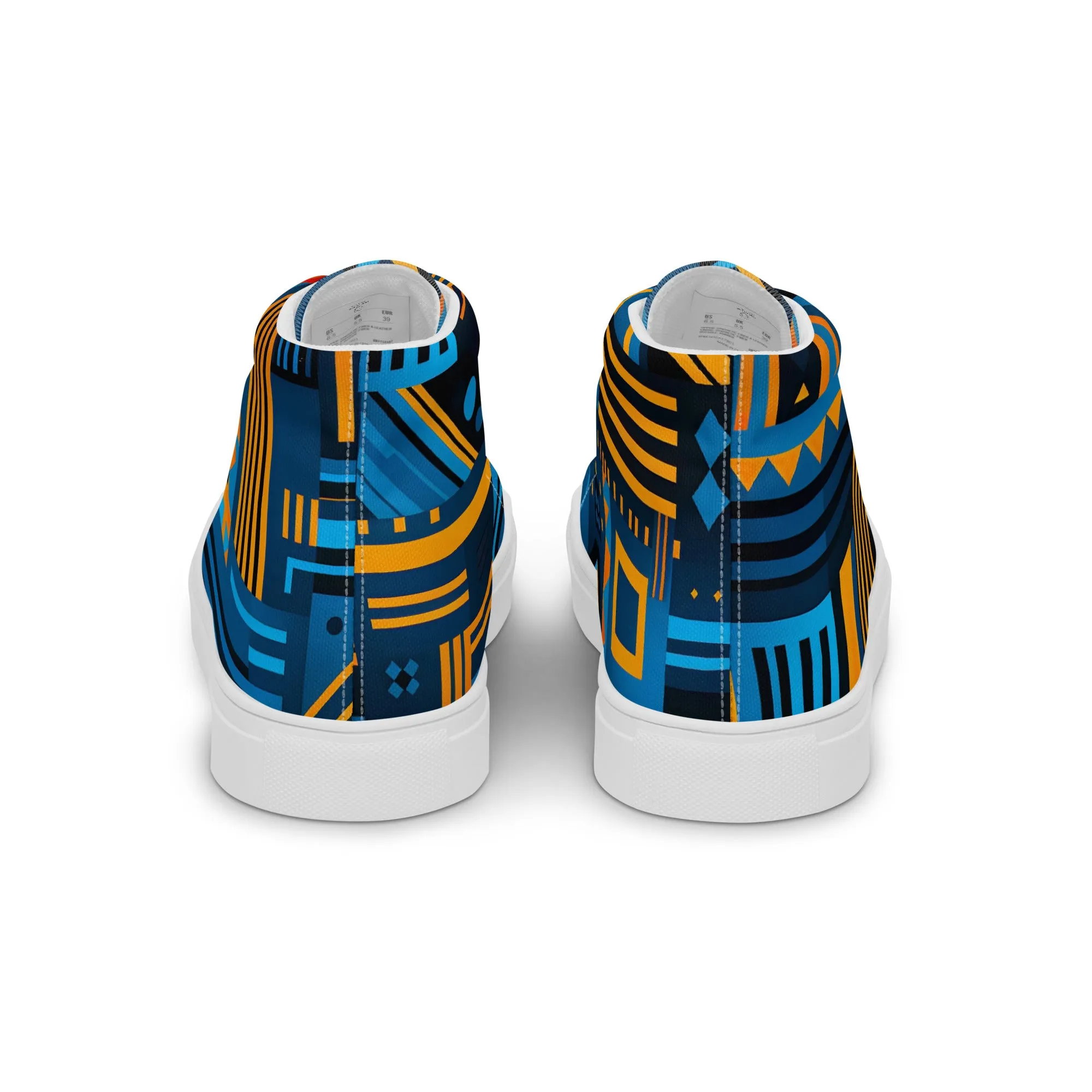 Women’s Blue Kente high top canvas shoes